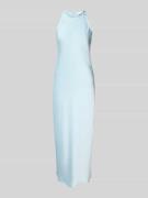 Vila Midikleid aus Satin Modell 'RAVENNA' in Hellblau, Größe 34