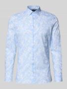 OLYMP No. Six Super Slim Fit Business-Hemd im Allover-Look mit Kentkra...