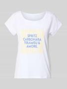 Christian Berg Woman T-Shirt mit Statement-Print in Weiss, Größe L