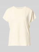 Jake*s Collection T-Shirt aus Modal-Mix mit Rundhalsausschnitt in Beig...