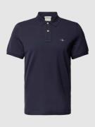 Gant Poloshirt mit Label-Stitching Modell 'SHIELD' in Marine, Größe XS
