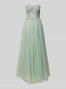 Mascara Abendkleid mit Spitzenbesatz in Mint, Größe 34