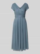 Vera Mont Midikleid mit V-Ausschnitt und Taillenband in Hellblau, Größ...