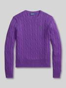 Polo Ralph Lauren Strickpullover mit Zopfmuster Modell 'JULIANNA' in L...