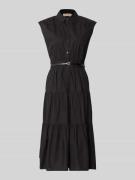 MICHAEL Michael Kors Hemdblusenkleid mit Gürtel und Knopfleiste in BLA...