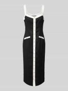 Forever New Knielanges Leinenkleid mit Knopfleiste in Black, Größe 34