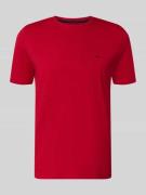 Fynch-Hatton T-Shirt mit Rundhalsausschnitt und Label-Stitching in Rot...