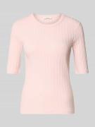 OPUS T-Shirt in Ripp-Optik Modell 'Savka' in Hellrosa, Größe 38
