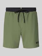 BOSS Badeshorts mit Kontrast-Logo Modell 'STARFISH' in Gruen, Größe L