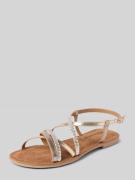 Tamaris Ledersandalette mit schmalen Riemen in Gold, Größe 37