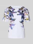 Marc Cain T-Shirt im Allover-Look mit Pailletten in Weiss, Größe 36