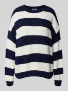REVIEW Relaxed Fit Strickpullover mit Streifenmuster in Marine, Größe ...