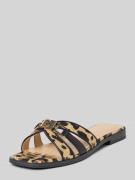 Guess Slipper aus Leder-Mix Modell 'Realla' in Camel, Größe 36