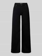 REVIEW Wide-Leg-Jeans mit mittelhohem Bund in Black, Größe 24