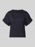 Marc Cain T-Shirt mit Eingrifftasche am Saum in Marine, Größe 34