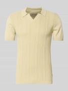 Blend Slim Fit Poloshirt in Strick-Optik Modell 'Baron' in Schilf, Grö...