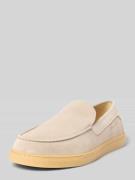 Marc O'Polo Loafer aus echtem Veloursleder Modell 'KARO 6B' in Taupe, ...