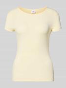 Gina Tricot Slim Fit T-Shirt aus Modal-Mix in Hellgelb, Größe L