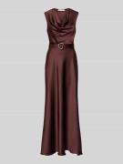 Rinascimento Regular Fit Abendkleid aus Satin in Schoko, Größe M
