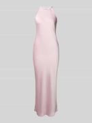 Vila Midikleid aus Satin Modell 'RAVENNA' in Hellrosa, Größe 34