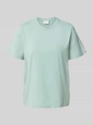 Vila T-Shirt mit geripptem Rundhalsausschnitt Modell 'NORA' in Lind, G...