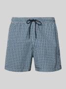Tommy Hilfiger Badehose mit Allover-Muster in Dunkelblau, Größe L