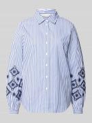 Apricot Regular Fit Bluse mit Lochstickerei in Marine, Größe L