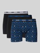 HUGO Skinny Fit Trunks aus Baumwoll-Mix im 3er-Pack in Dunkelblau, Grö...