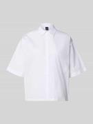 BOSS Oversized Hemdbluse aus reiner Baumwolle Modell 'BIMINA' in Weiss...