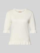 FREE/QUENT Regular Fit T-Shirt aus Viskose-Mix Modell 'Katie' in Ecru,...