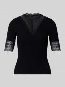 Only Slim Fit T-Shirt aus Viskose-Mix Modell 'Tilde' in Black, Größe L