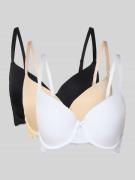 DORINA T-Shirt-BH mit Zierschleife im 3er-Pack in Weiss, Größe 75D