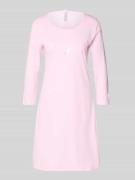 LOUIS & LOUISA Nachthemd mit 3/4-Arm und Schleifen-Applikation in Rosa...