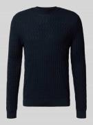 ARMANI EXCHANGE Wollpullover mit Strukturmuster in Marine, Größe M