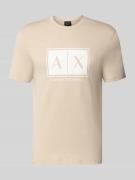 ARMANI EXCHANGE T-Shirt mit Logo und Rundhalsausschnitt in Sand, Größe...