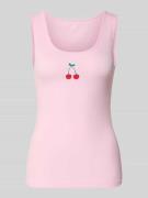 GAP Slim Fit Top mit Logo-Print in Rosa, Größe L