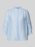 More & More Regular Fit Bluse mit 3/4-Arm in Hellblau, Größe 34
