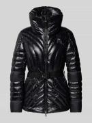 Blauer USA Steppjacke mit Stehkragen in Black, Größe M