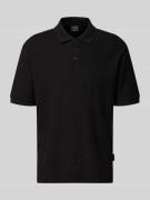 ARMANI EXCHANGE Regular Fit Poloshirt mit Strukturmuster in Black, Grö...