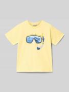 Mayoral Regular Fit T-Shirt mit Motiv-Print in Hellgelb, Größe 110
