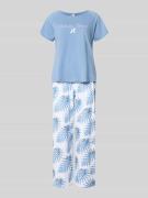 LOUIS & LOUISA Regular Fit T-Shirt mit Zierschleife in Blau, Größe L