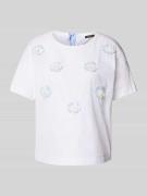 More & More T-Shirt mit Label-Details in Offwhite, Größe 34