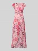 Lipsy Regular Fit Abendkleid mit Rüschenbesatz in Pink, Größe 32