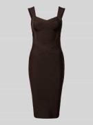 Lipsy Slim Fit Kleid im ärmellosen Design in Mittelbraun, Größe 34