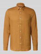 Scotch & Soda Regular Fit Leinenhemd mit Kentkragen in Hazel, Größe L