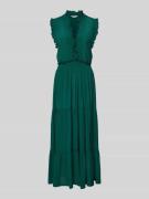 Apricot Maxikleid aus Viskose mit V-Ausschnitt und Rüschen in Gruen, G...