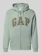 GAP Sweatjacke mit Logo und Känguru-Tasche in Lind, Größe L