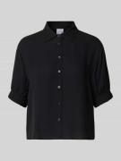 Emily Van den Bergh Regular Fit Bluse aus Viskose mit 1/2-Arm in Black...
