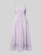 LACE & BEADS Cocktailkleid mit Spaghettiträgern in Flieder, Größe M