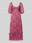 LACE & BEADS Cocktailkleid im Allover-Look in Kirsche, Größe L